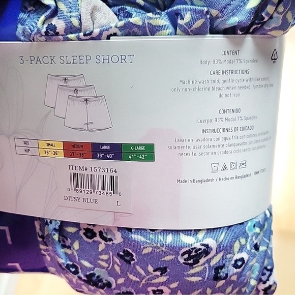 New-3pc Pack Jane And Bleecker, Super Soft, Drawstring, Relax Sleeper Shorts Set - Picture 14 of 14